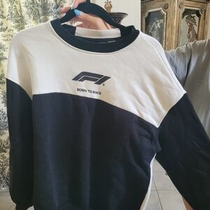 H&M Black and White Crewneck Sweater